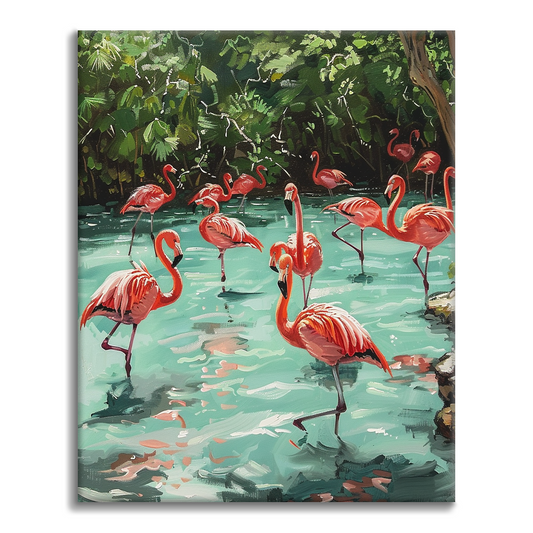 Flamingos – Malen nach Zahlen