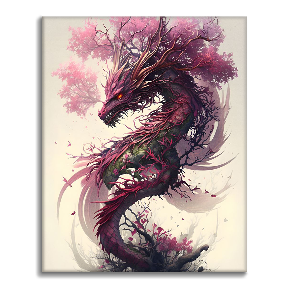 Sakura-Drache – Malen nach Zahlen